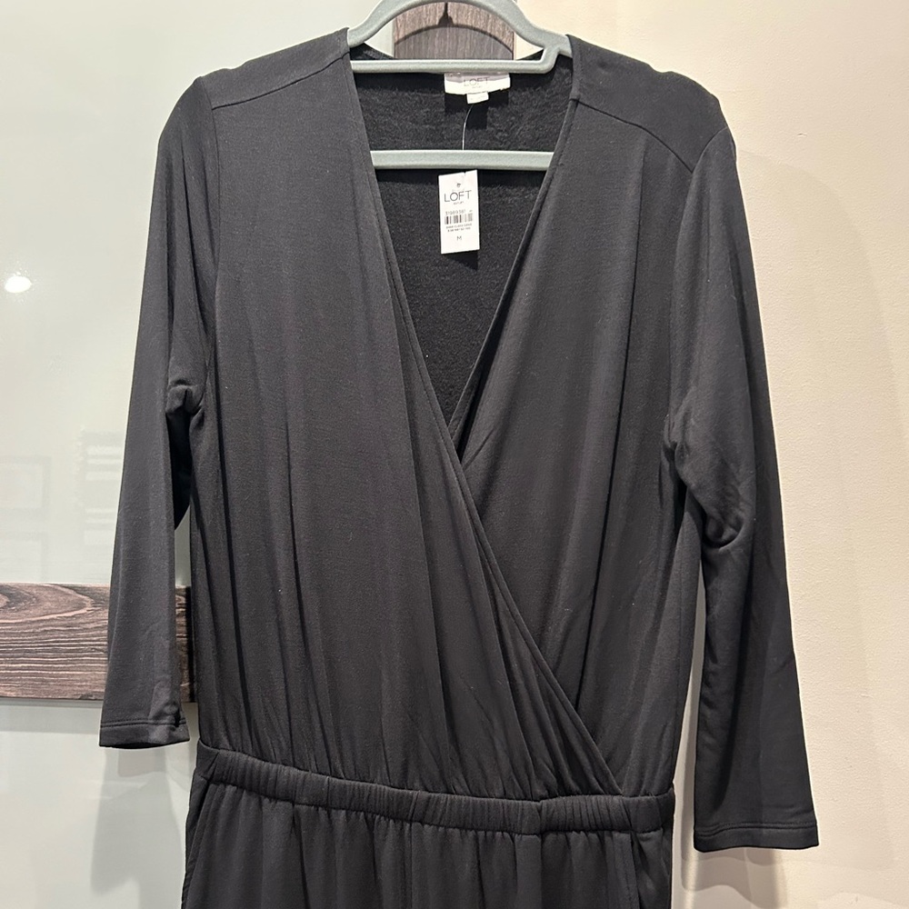 Loft Black Wrap Jumpsuit